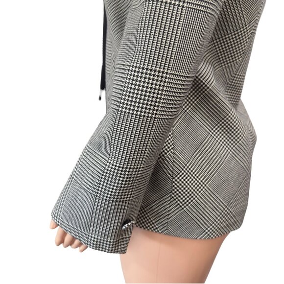 Carlisle Women's Houndstooth Blazer Jacket Size 6 100% Wool & Silk Made In Hong - Picture 9 of 12